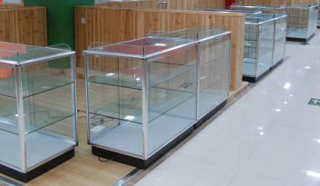 Hire Full Glass Counter Display Cabinets
