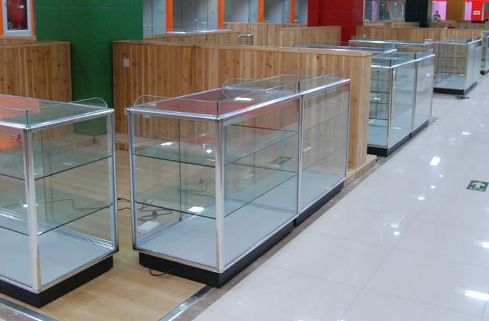 Full Glass Counter Display Cabinets For Hire