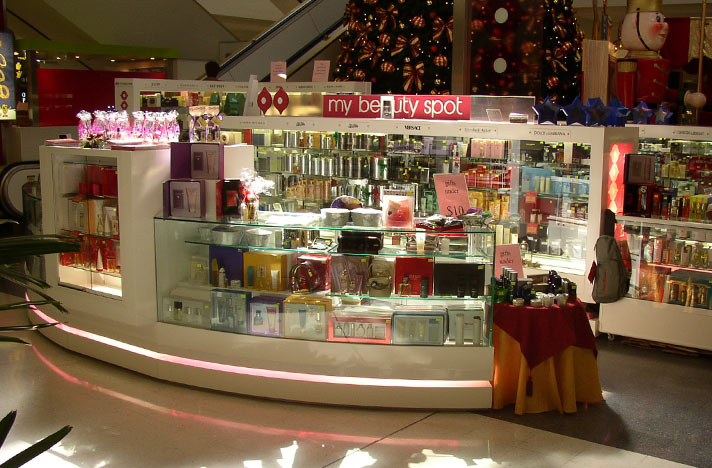 Retail Kiosks by Showfront - My Beauty Spot - Lit Up