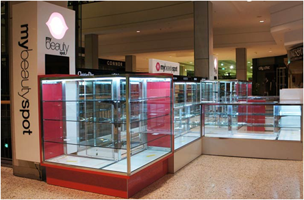 Commercial Display Cabinets in a shopping centre by Showfront