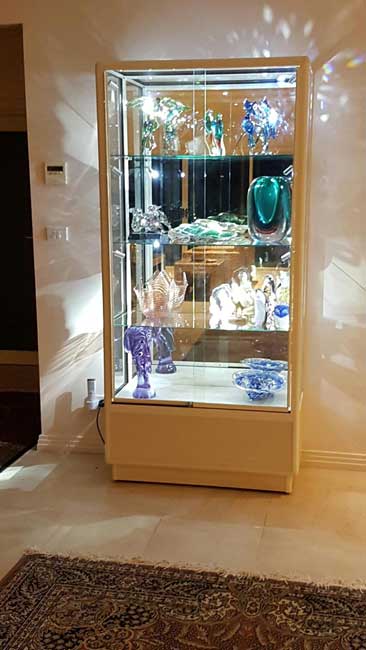 Custom upright display cabinet for collection