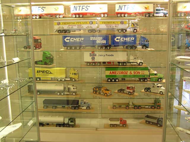 Display cabinets for model trucks