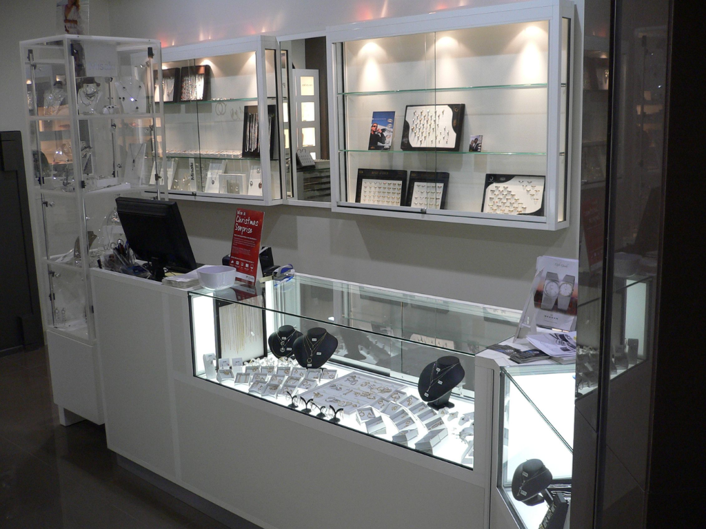 High-quality jewellery display cabinets and fittings built by Showfront, delivered to your door fully assembled.