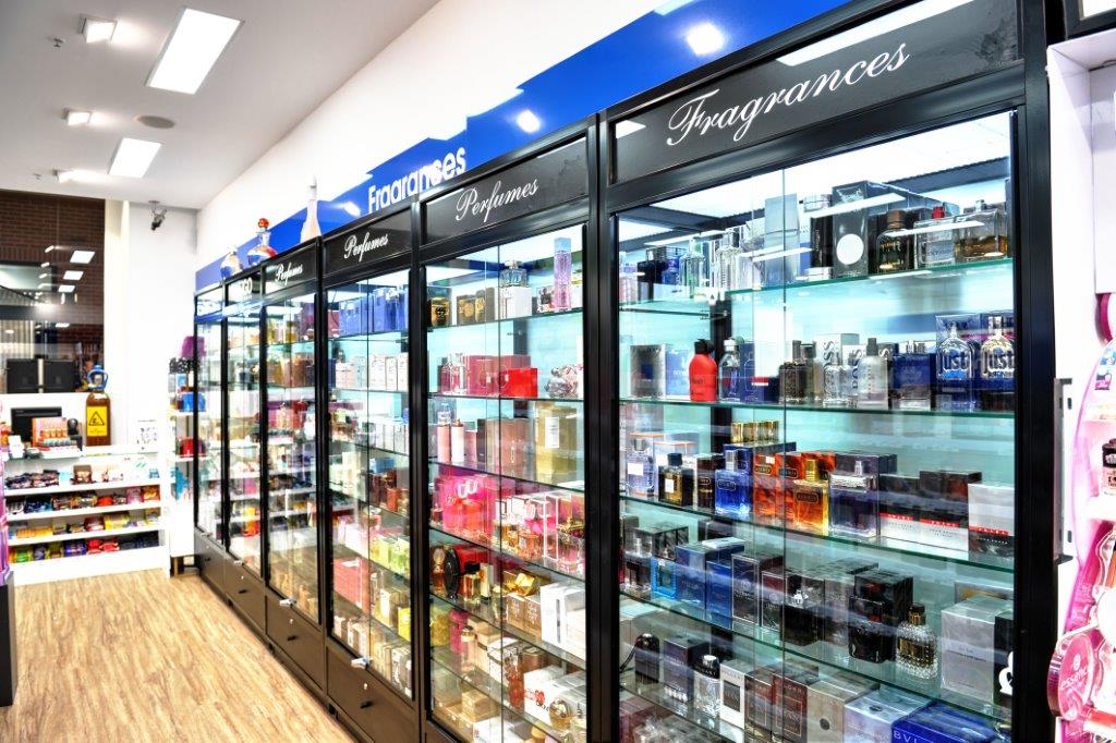 Modern chemist display cabinets and shelving, designed and installed by Showfront.