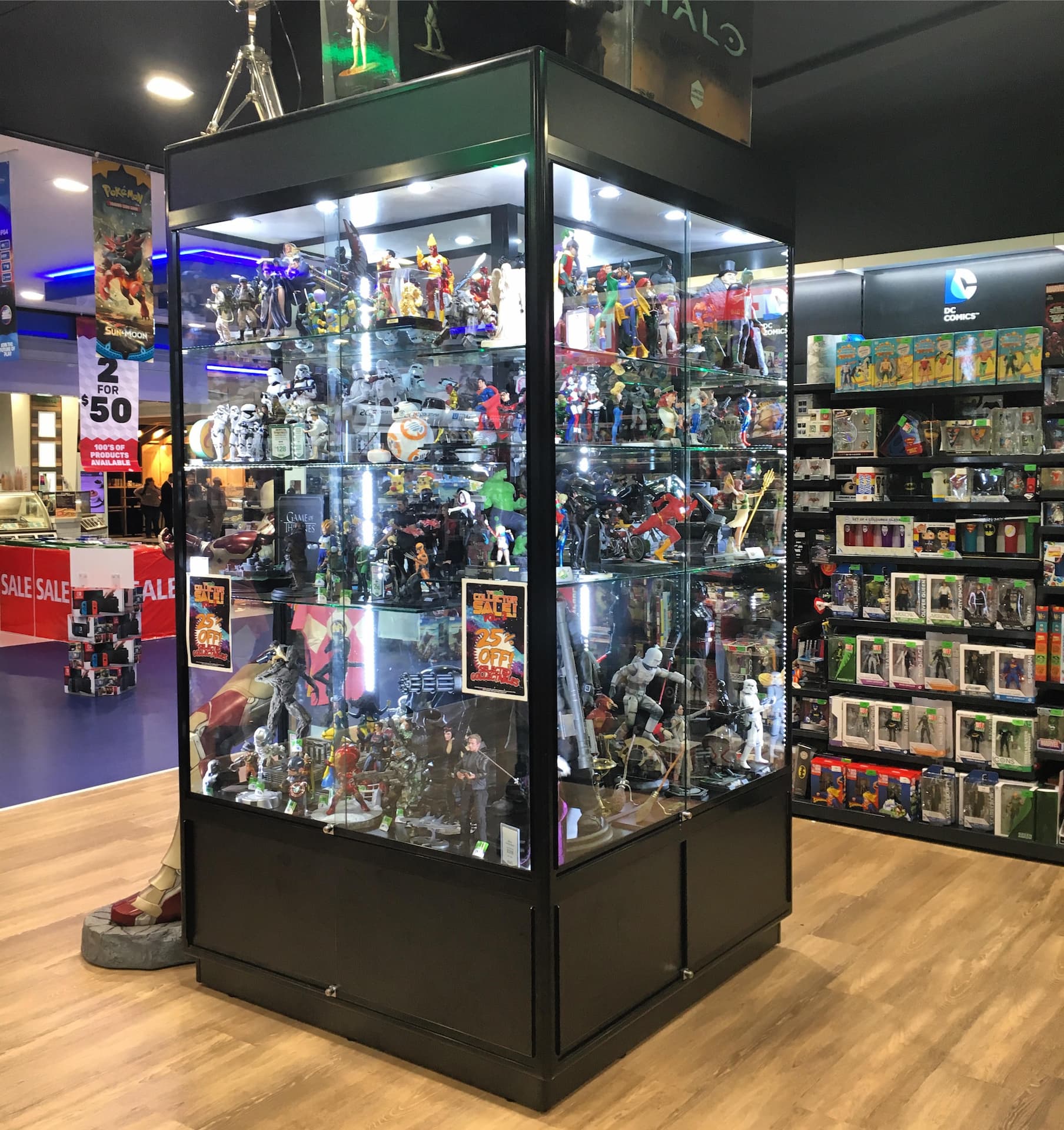Custom pop culture and gaming retail display shelving, made in Australia by Showfront’s expert craftsmen.