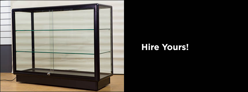 Hire Full Glass Counter Display Cabinets