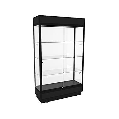 TPFL 1200 Upright Glass Display Cabinet with LED Downlights - Fully Assembled