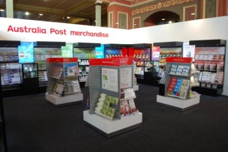 Merchandising cabinetry by Showfront on the display stand