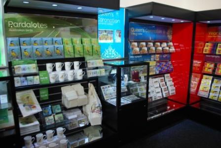Merchandising Cabinets by Showfront at the Australia Post Exhibit, World Stamp Expo 2013