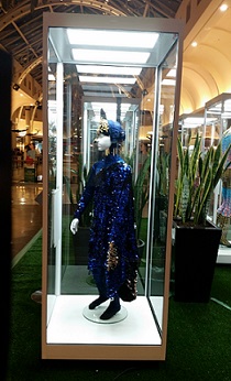 A Showfront mannequin display cabinet used by Cirque Du Soleil for their exhibition in Highpoint SC