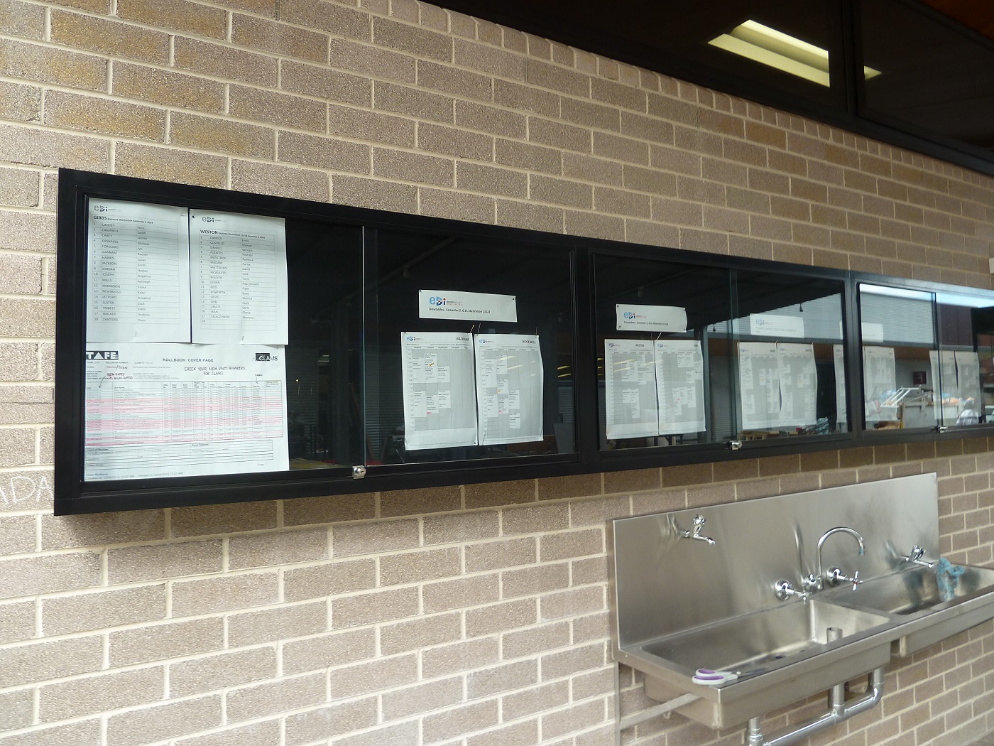 Wall Mounted Display Cabinet at Sydney TAFE by Showfront