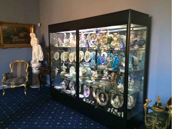 Custom museum display case at the Stokes Collection Museum in the Macedon Ranges to the West of Melbourne