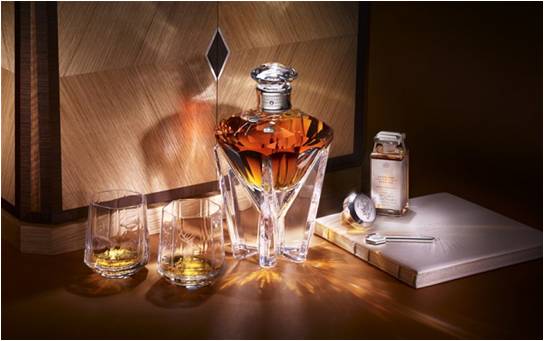 Commemorating the Queen’s Diamond Jubilee, the 60 year old Johnny Walker Blended Scotch  comes in a diamond shaped Baccarat decanter. 