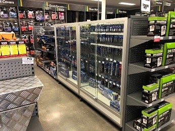 Lockable Display Cabinets with MDR Gondola Shelving