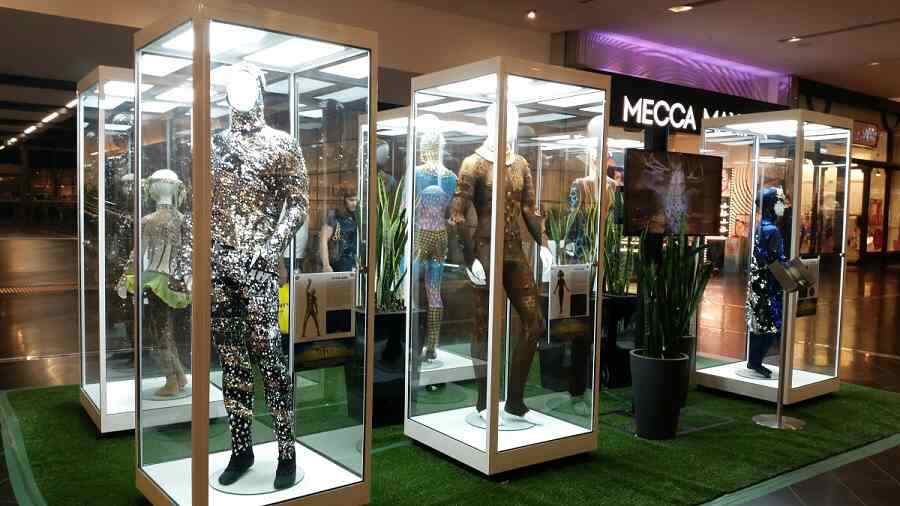 Mannequin Display Cabinets by Showfront at High Point SC featuring Cirque Du Soleil Costumes 4