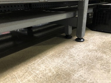 MDR Shop Racking Adjustable Levelling Foot - close up