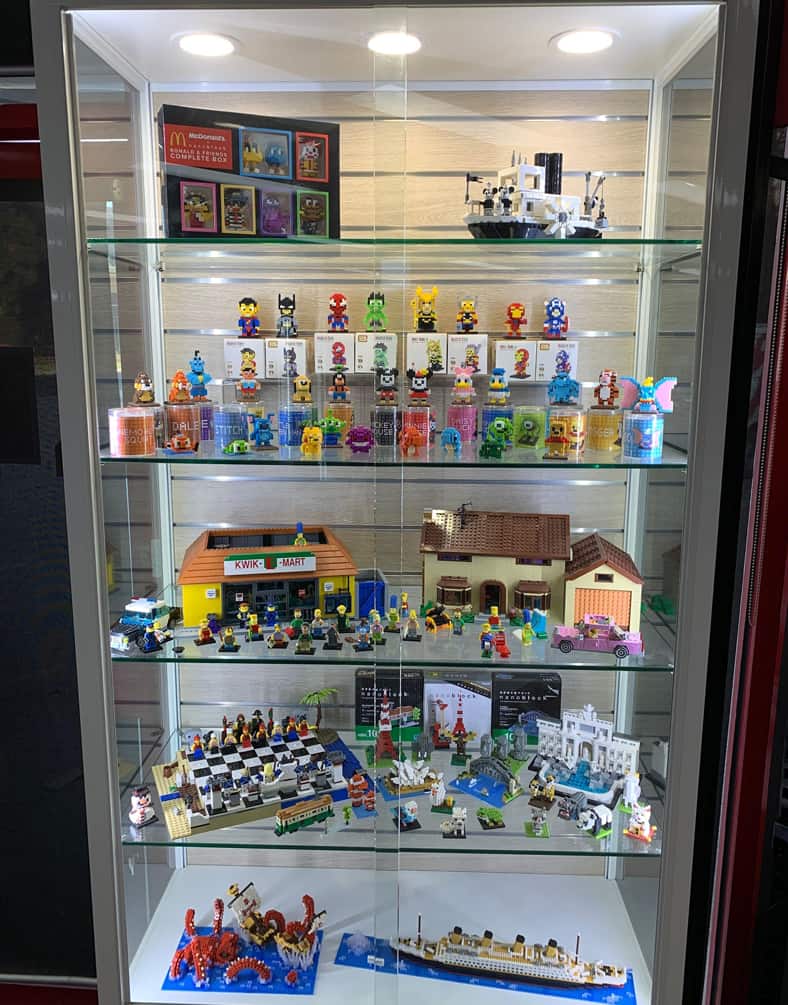 large lego display shelves