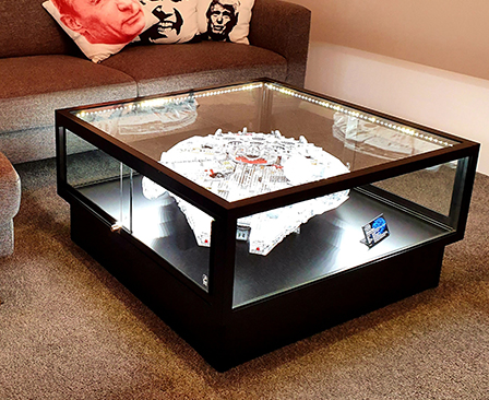 Coffee Table Display Cabinets for Lego Millennium Falcon - Showfront