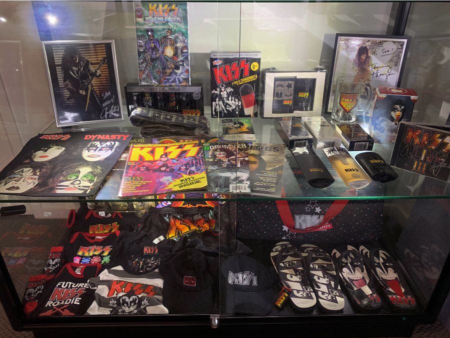 KISS Band Memorabilia Display Case - Close Up of TGL 1200 Upright Display Case