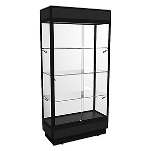 TPFL 1000 Upright Glass Display Cabinet with LED Downlights - Fully Assembled