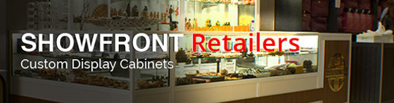 Order custom retail shelving, retail display cabinets and counters from Showfront Retailers!