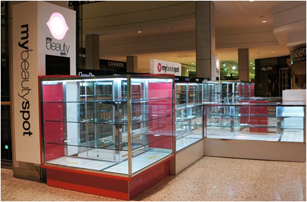 Commercial Display Cabinets in a shopping centre by Showfront