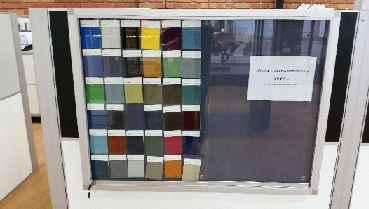 Slim notice board by Showfront
